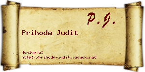 Prihoda Judit névjegykártya